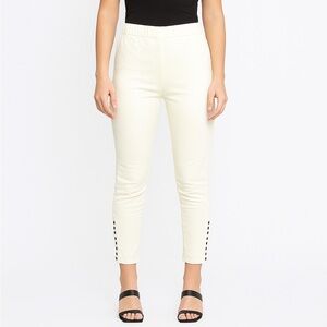 Soft Surroundings Light Yellow Pull On Stretch Pants Size Medium Metro Leggings